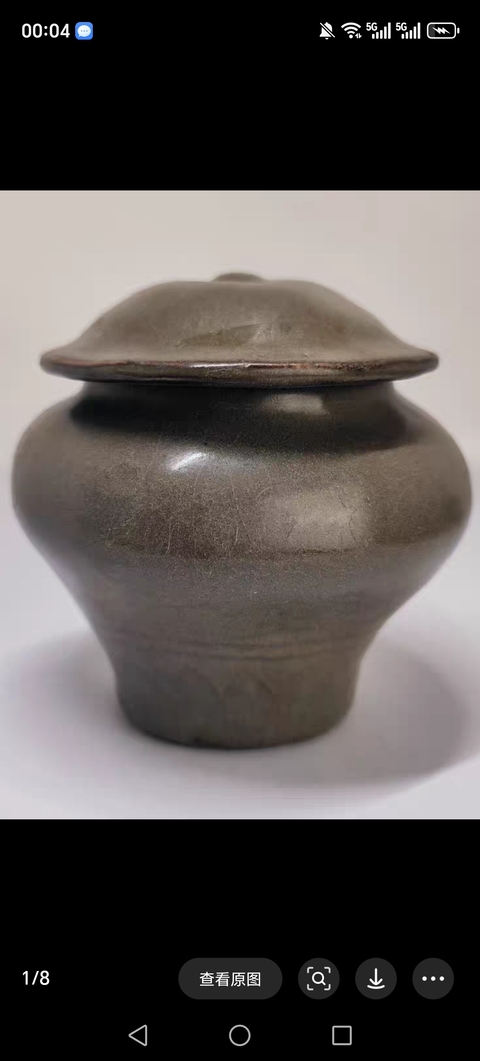 古玩陶瓷龍泉窯蓋罐真品鑒賞圖
