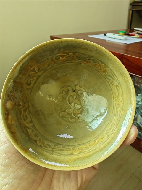 古玩陶瓷耀州窯印花碗真品鑒賞圖