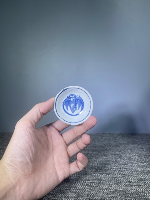 古玩陶瓷清晚期.青花團鶴紋小盤一對(筆舔)拍賣，當前價格0元