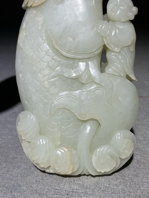 古玩玉器連年有余擺件真品鑒賞圖