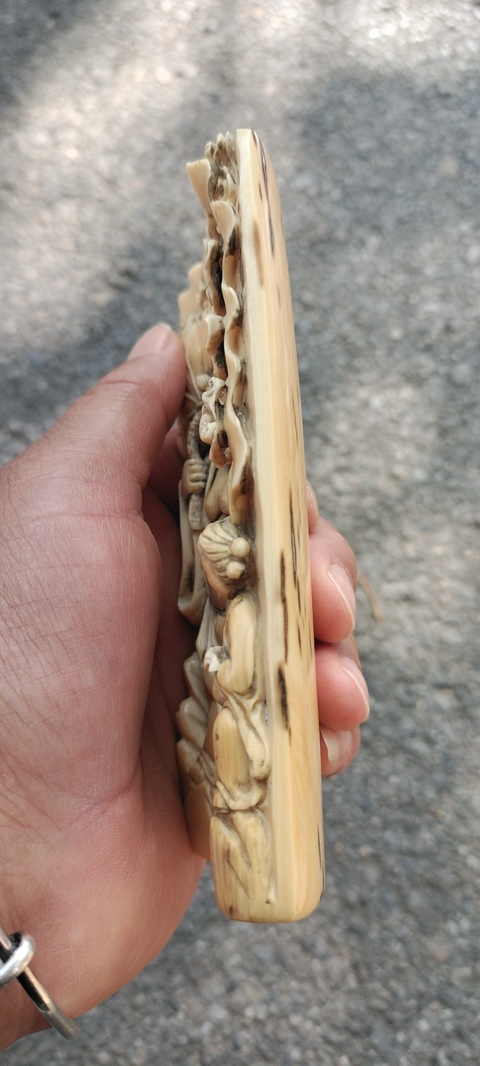 古玩雜項牙雕和合二仙真品鑒賞圖