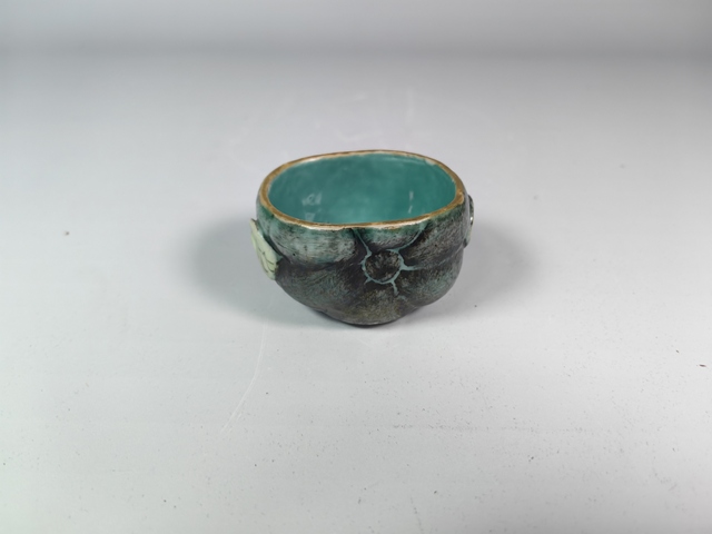 古玩陶瓷清中仿生瓷蓮花粉彩筆洗真品鑒賞圖