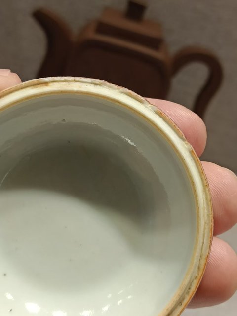 古玩陶瓷清光緒豇豆紅釉印盒真品鑒賞圖
