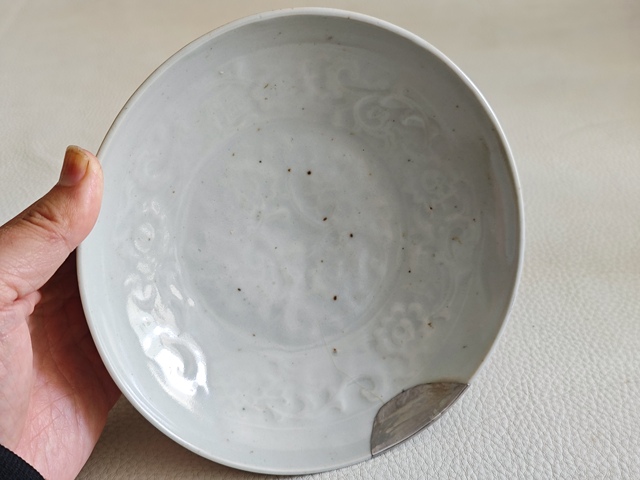 古玩陶瓷元白釉盤拍賣，當前價格12000元