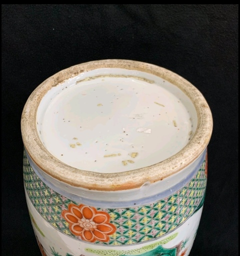 古玩陶瓷清光緒 五彩人物故事紋棒槌瓶真品鑒賞圖