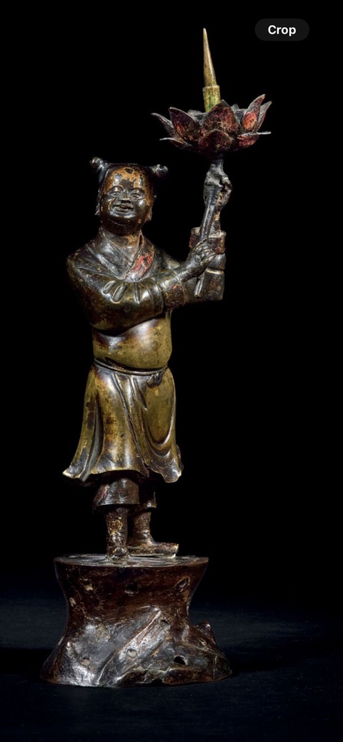 古玩銅器燭臺真品鑒賞圖