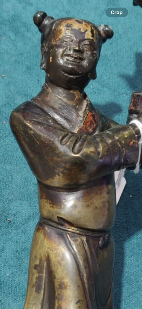 古玩銅器燭臺真品鑒賞圖