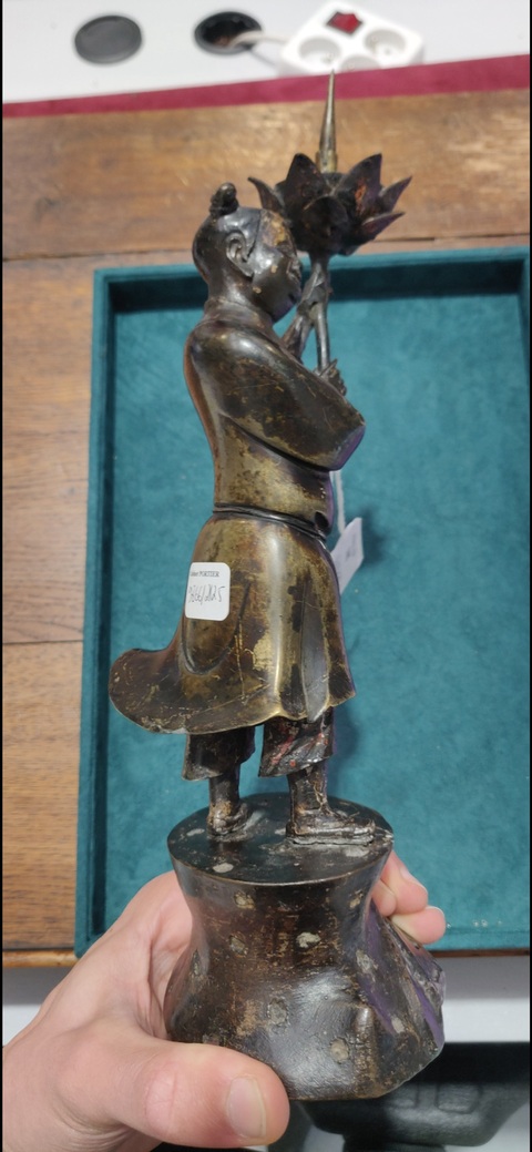 古玩銅器燭臺真品鑒賞圖