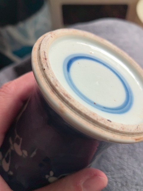 古玩陶瓷清光緒青花冰梅紋瓶真品鑒賞圖