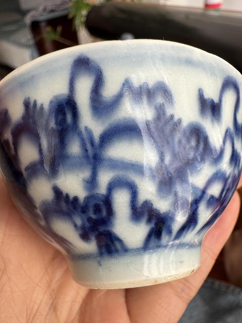 古玩陶瓷青花花卉紋杯真品鑒賞圖