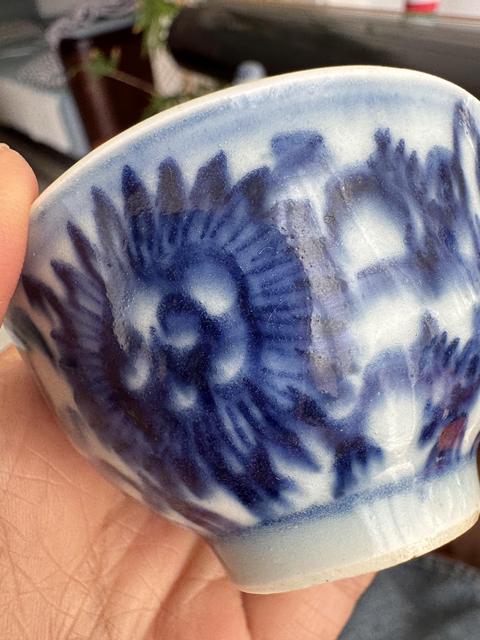 古玩陶瓷青花花卉紋杯真品鑒賞圖
