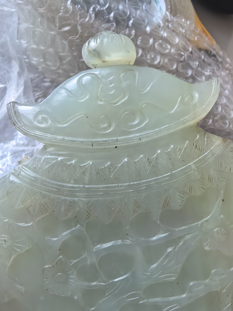 古玩玉器岫玉雕“瓶飾”真品鑒賞圖