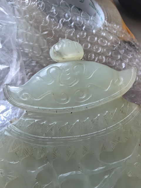 古玩玉器岫玉雕“瓶飾”真品鑒賞圖