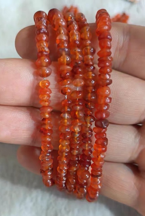 古玩玉器瑪瑙隨形珠串真品鑒賞圖