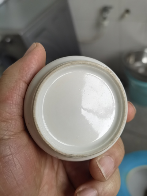 古玩陶瓷清晚期 粉彩花卉紋水盂真品鑒賞圖