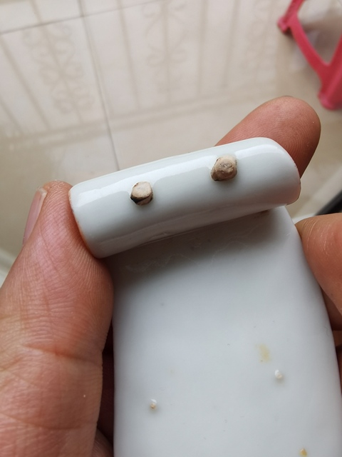 古玩陶瓷粉彩人物紋墨床（后加彩）真品鑒賞圖