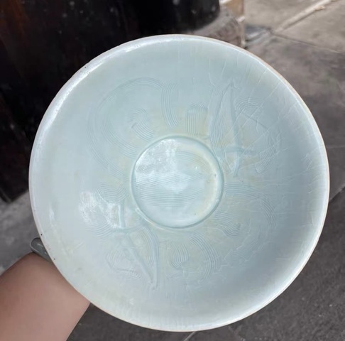 古玩陶瓷疑似接底湖田窯大盞真品鑒賞圖