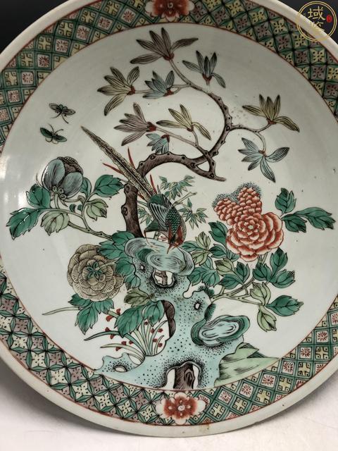 古玩陶瓷清晚·五彩錦雞牡丹紋大盤(pán)（尺寸碩大）拍賣(mài)，當(dāng)前價(jià)格8999元
