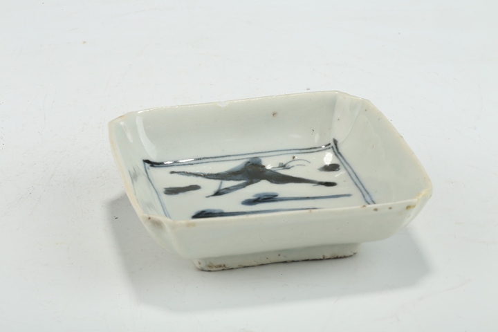 古玩陶瓷明晚·青花云鶴紋四方筆添真品鑒賞圖