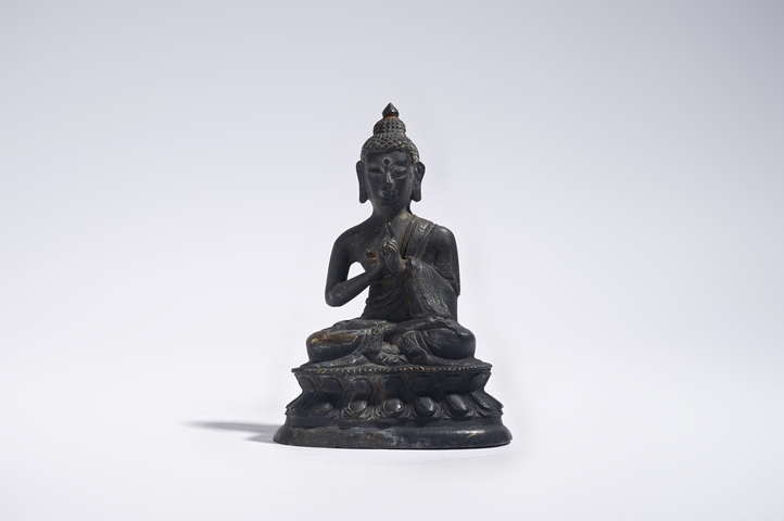 古玩銅器清晚期·釋迦牟尼銅造像真品鑒賞圖