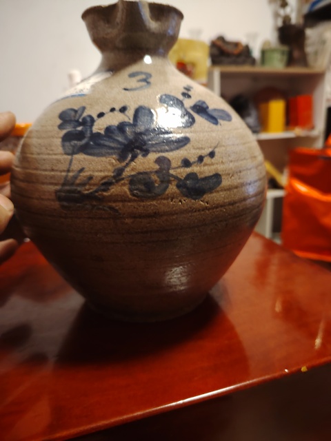 古玩陶瓷青花花卉紋花澆真品鑒賞圖