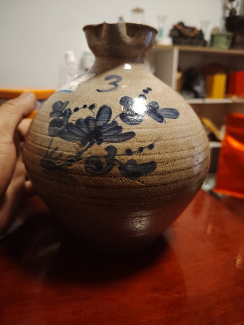 古玩陶瓷青花花卉紋花澆真品鑒賞圖