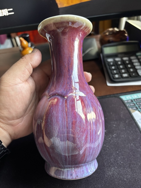 古玩陶瓷窯變釉瓶真品鑒賞圖