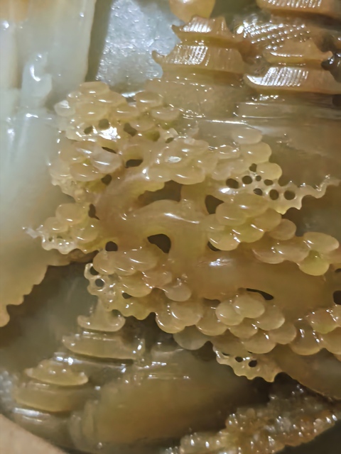 古玩玉器和田玉糖白玉山水樓閣擺件真品鑒賞圖