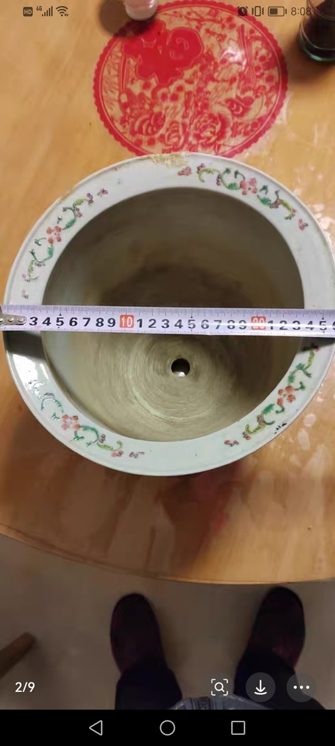 古玩陶瓷嬰戲紋粉彩花盆真品鑒賞圖