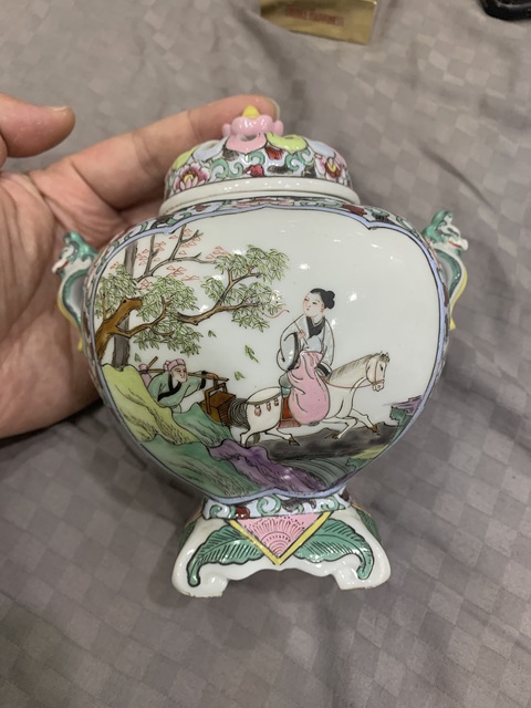 古玩陶瓷粉彩人物罐拍賣,當前價格3000元