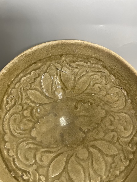 古玩陶瓷元耀州對口蓮大碗真品鑒賞圖