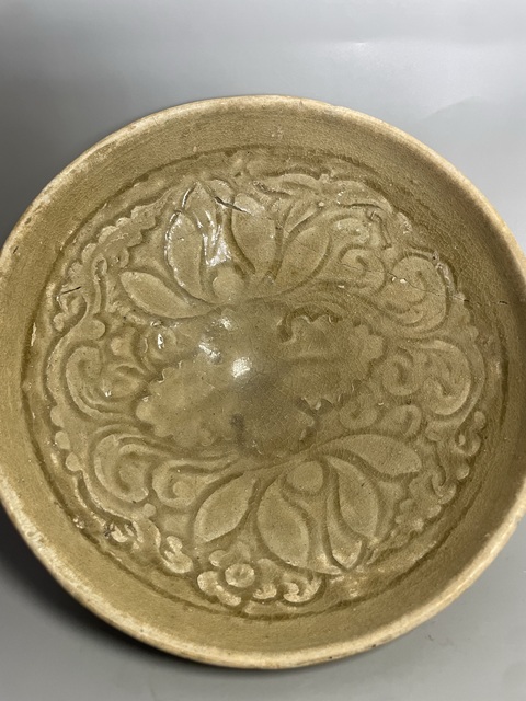 古玩陶瓷元耀州對口蓮大碗真品鑒賞圖