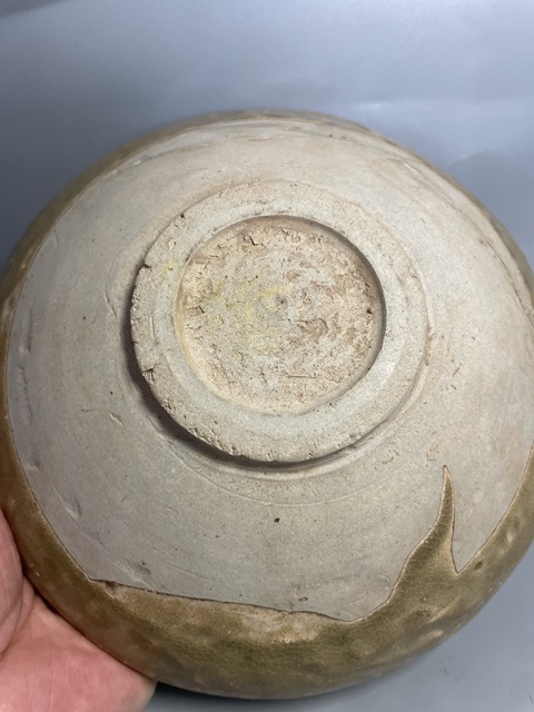 古玩陶瓷元耀州對口蓮大碗真品鑒賞圖