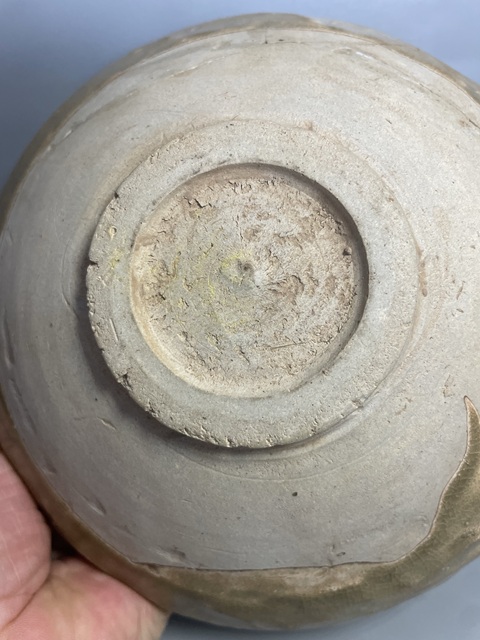 古玩陶瓷元耀州對口蓮大碗真品鑒賞圖