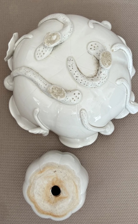 古玩陶瓷德化白瓷荷葉洗真品鑒賞圖