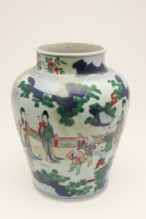古玩陶瓷五彩人物紋將軍罐真品鑒賞圖