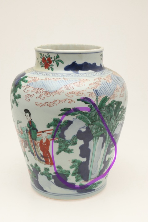 古玩陶瓷五彩人物紋將軍罐真品鑒賞圖