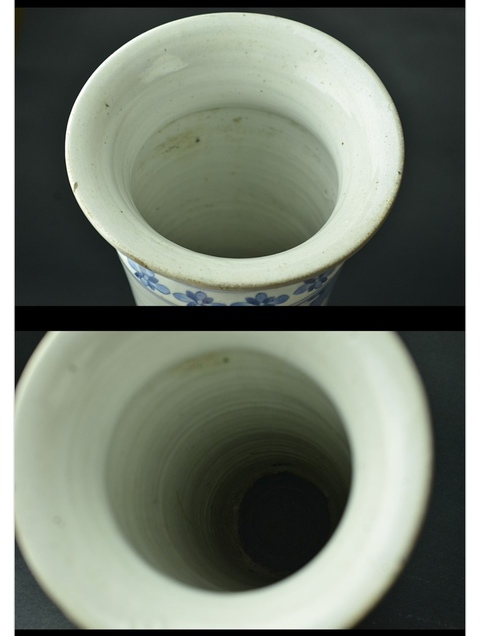 古玩陶瓷花鳥(niǎo)紋青花花觚真品鑒賞圖