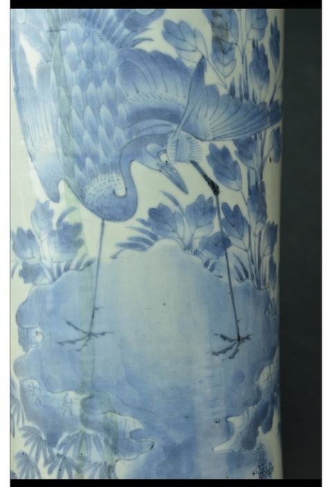 古玩陶瓷花鳥(niǎo)紋青花花觚真品鑒賞圖