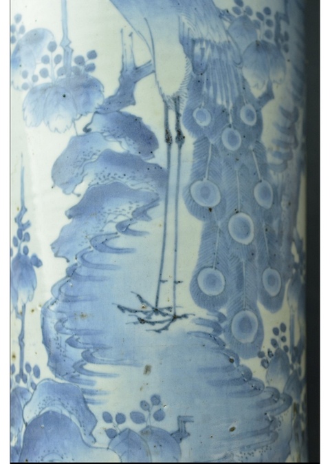 古玩陶瓷花鳥(niǎo)紋青花花觚真品鑒賞圖
