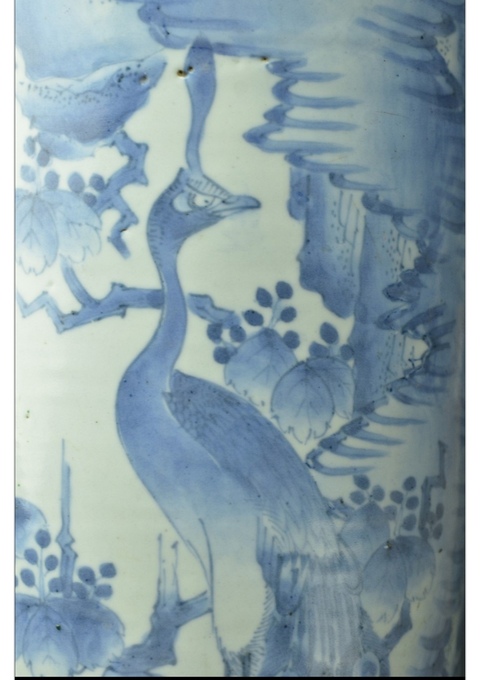 古玩陶瓷花鳥(niǎo)紋青花花觚真品鑒賞圖