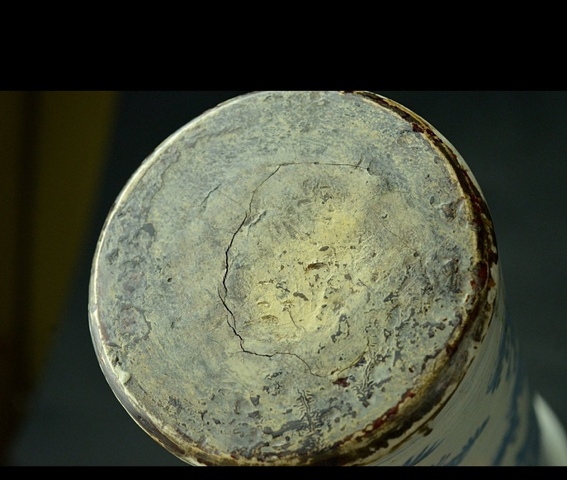 古玩陶瓷花鳥(niǎo)紋青花花觚真品鑒賞圖
