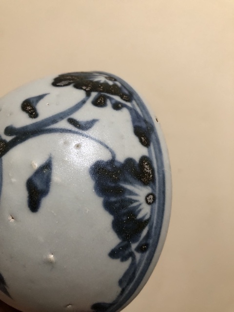 古玩陶瓷青花花卉紋蓮子碗真品鑒賞圖