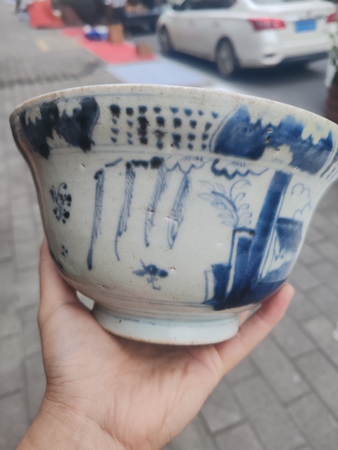 古玩陶瓷晚明青花碗真品鑒賞圖