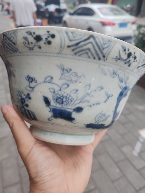 古玩陶瓷晚明青花碗真品鑒賞圖