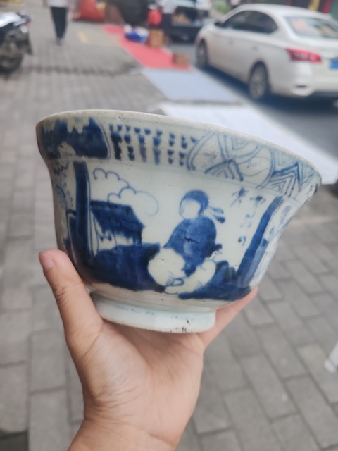 古玩陶瓷晚明青花碗真品鑒賞圖