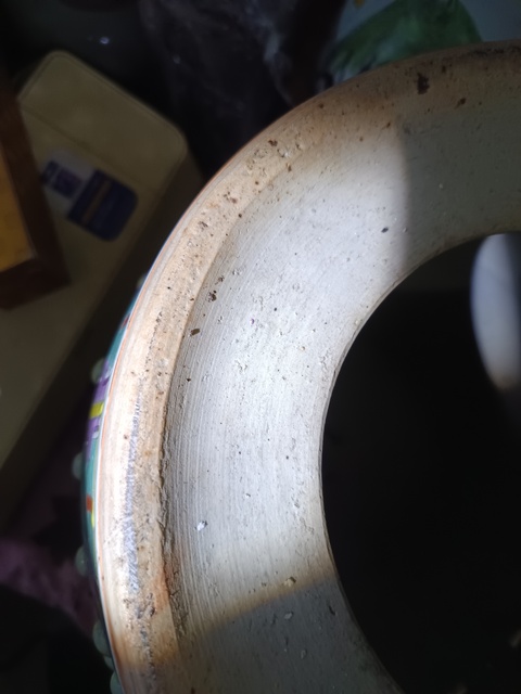 古玩陶瓷花卉紋粉彩繡蹲真品鑒賞圖