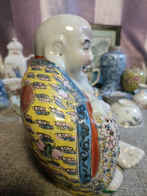 古玩陶瓷創匯粉彩彌勒佛坐像拍賣，當前價格1888元