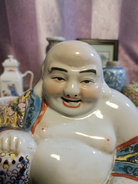 古玩陶瓷創匯粉彩彌勒佛坐像拍賣，當前價格1888元