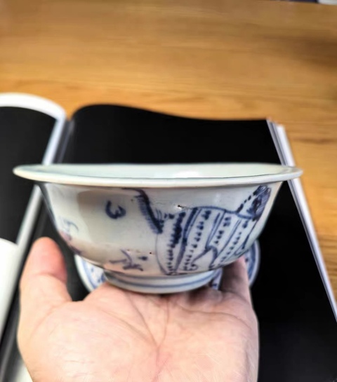 古玩陶瓷正德乳虎紋青花碗真品鑒賞圖